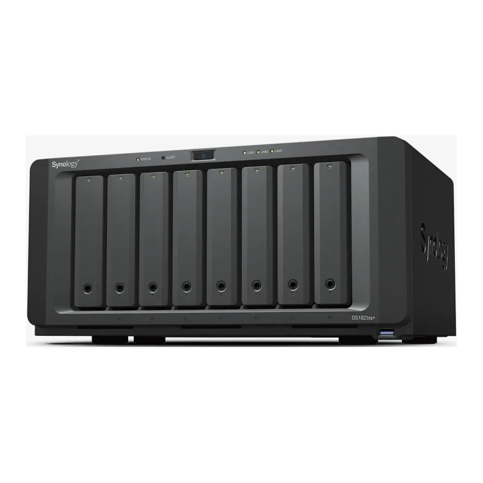 Synology Disk Station DS1823XS+ - NAS server - 8 bays - SATA 6Gb/s - RAID RAID F1, JBOD, 0, 1, 5, 6, 10 - RAM 8 GB - Gigabit Ethernet / 10 Gigabit Ethernet - iSCSI support