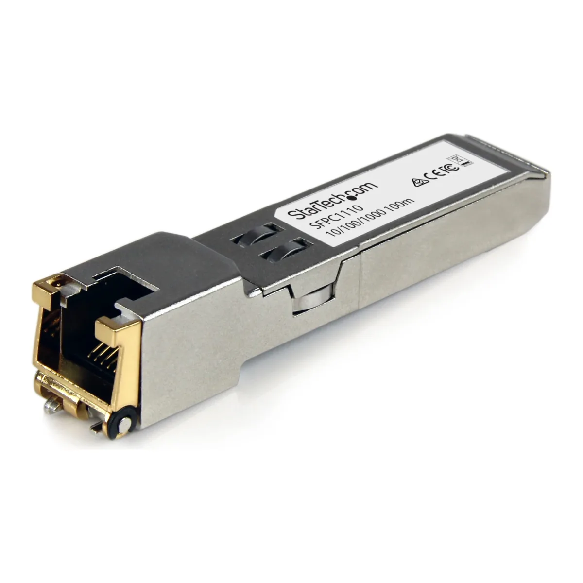 Startech Cisco SFP-GE-T Compatible SFP Module, 1000BASE-T, SFP to RJ45 Cat6/Cat5e, 10/100/1000 Mbps, RJ-45 (Copper) 100m, Cisco IE3400, IE3300, IE3200, 1000MbE Mini GBIC Transceiver - Lifetime Warranty (SFPC1110) - SFP (mini-GBIC) transceiver module - 1GbE - 1000Base-TX - RJ-45 - up to 100 m - for P/N: MCM1110SFP