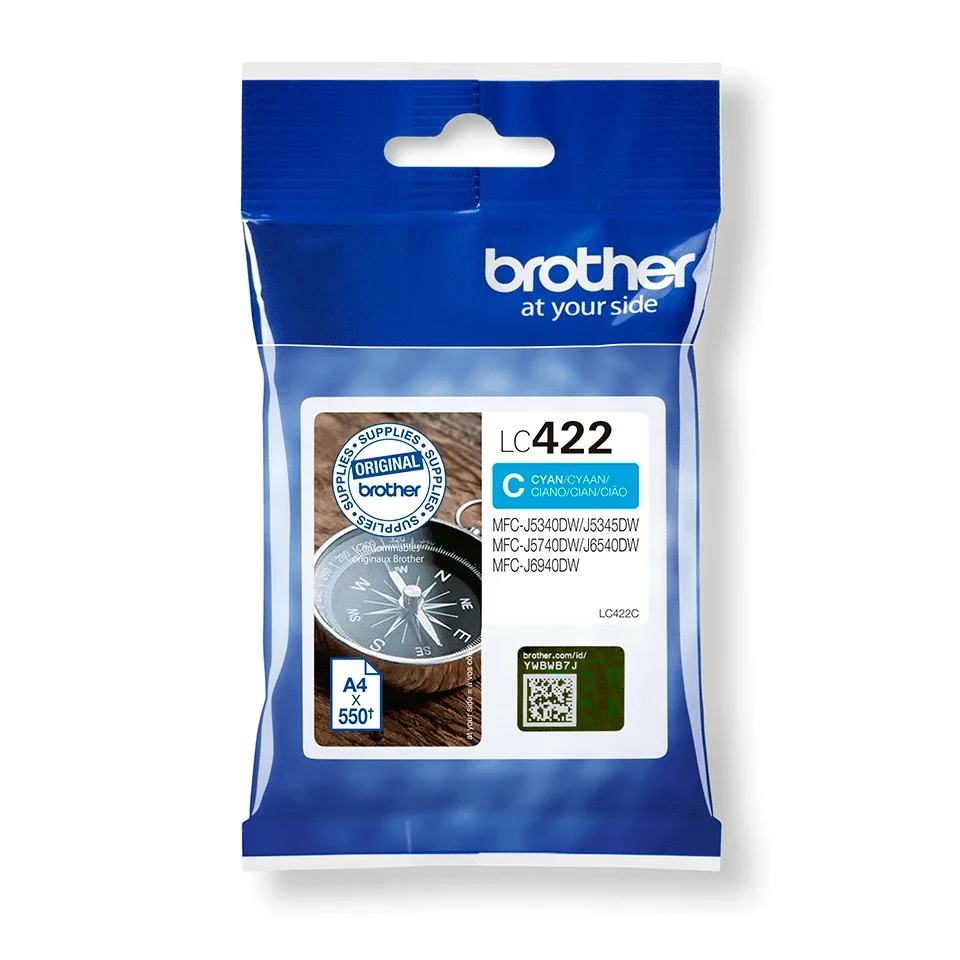 Brother LC422C - Cyan - original - ink cartridge - for Brother MFC-J5340DW, MFC-J5340DWE, MFC-J5345DW, MFC-J5740DW, MFC-J6540DW, MFC-J6940DW