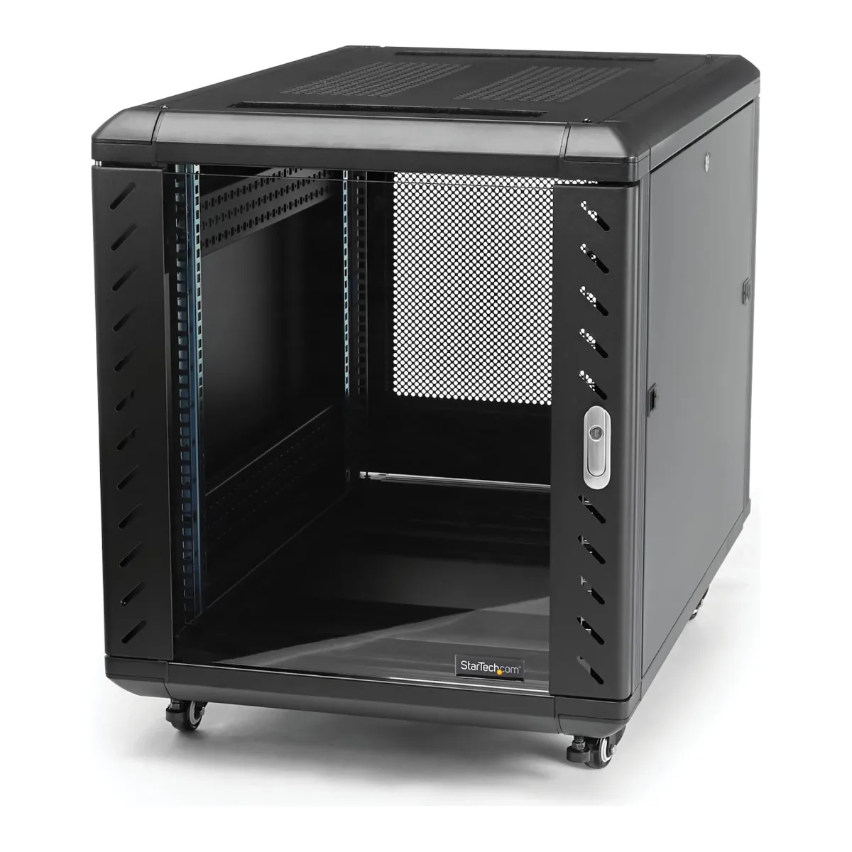 Startech 12U AV Rack Cabinet - Network Rack with Glass Door - 19 inch Computer Cabinet for Server Room or Office (RK1236BKF) - Rack cabinet - black - 12U - 36