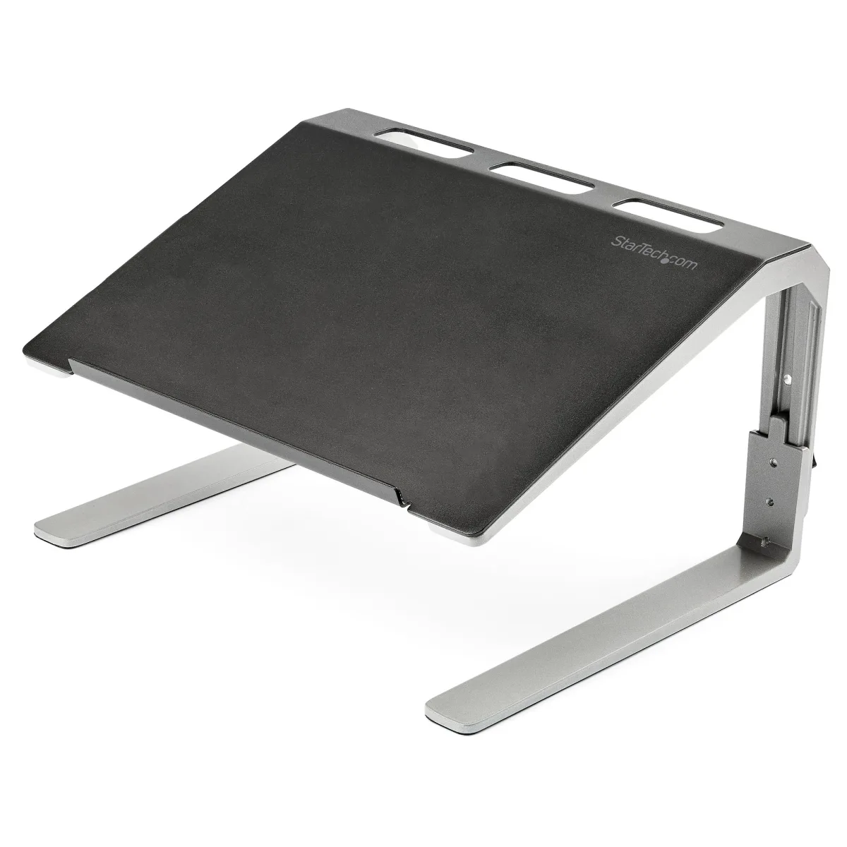 Startech Adjustable Laptop Stand - Heavy Duty Steel & Aluminum - 3 Height Settings - Tilted - Ergonomic Laptop Riser for Desk (LTSTND) - Notebook stand - desktop - 17" - black, silver