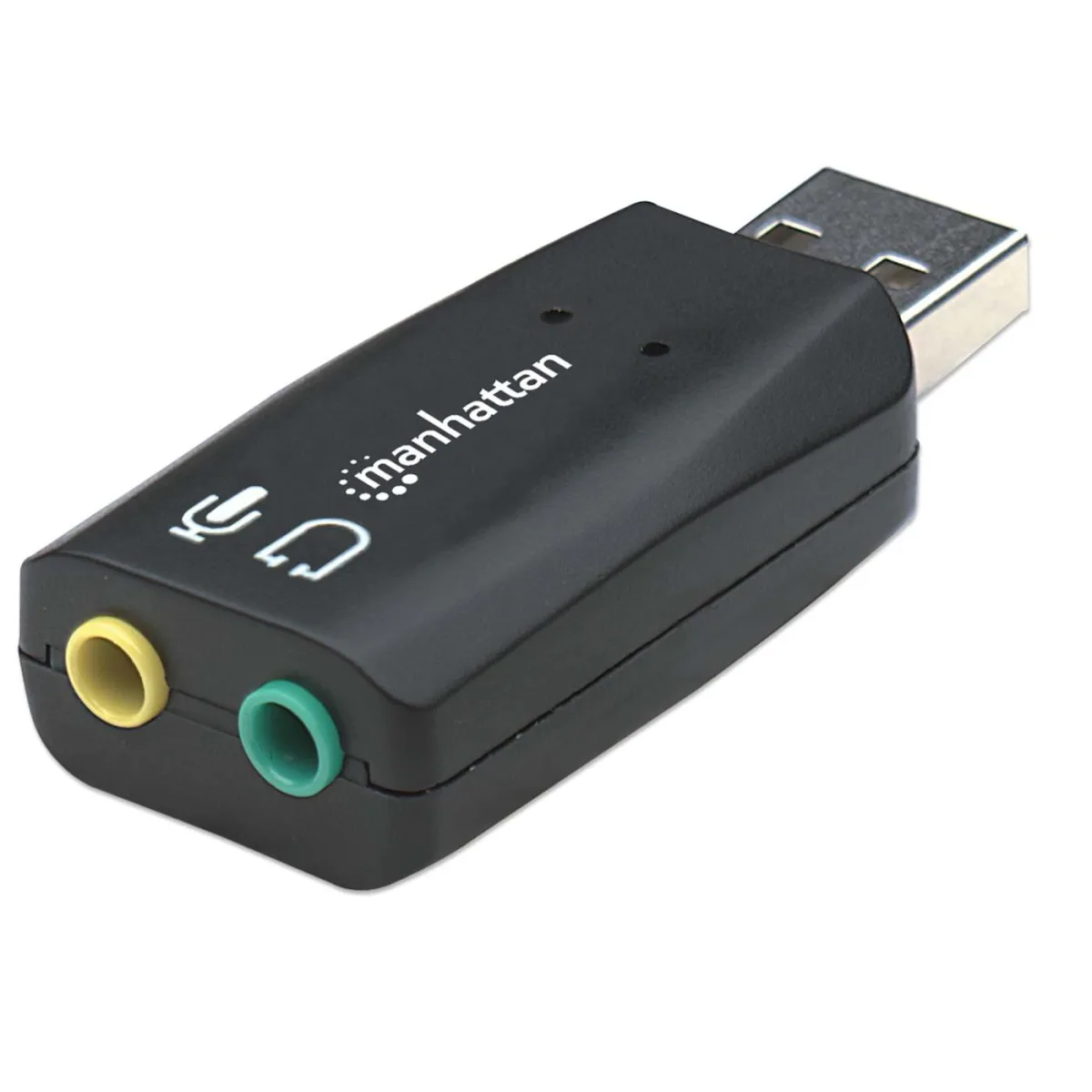 Manhattan 150859 USB-A Sound Adapter 3.5MM- -480MBPS (USB 2.0) Black Blister