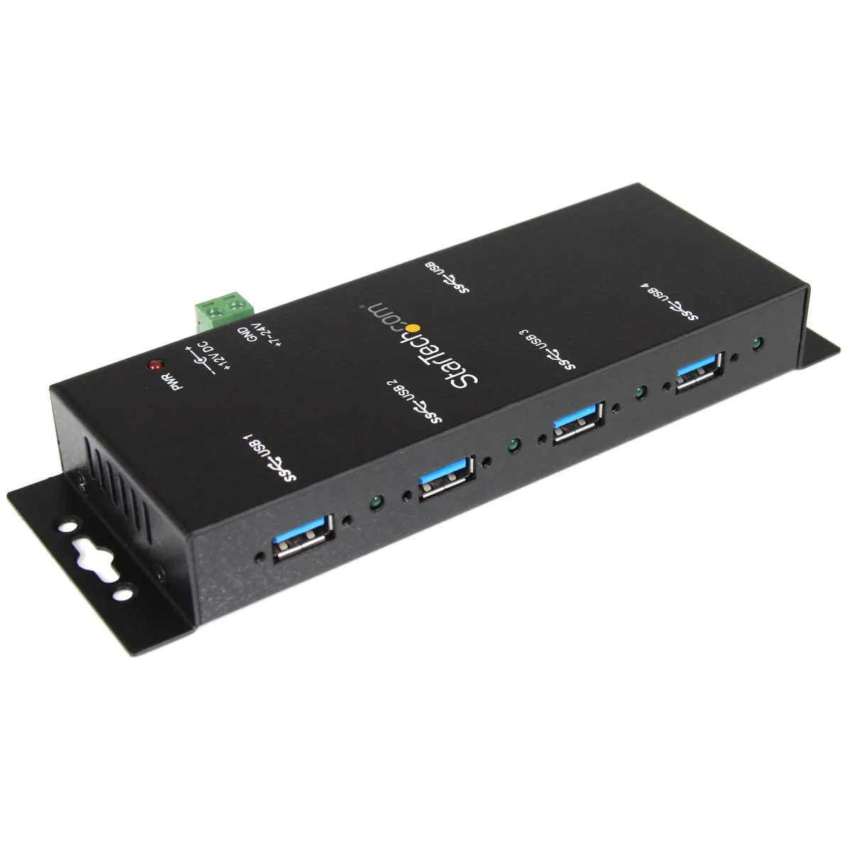 Startech 4-Port USB 3.0 Hub - Metal Industrial USB-A Hub - Wall or Desk Mountable USB Data Hub - TAA Compliant USB Expander Hub (ST4300USBM) - Hub - 4 x SuperSpeed USB 3.0 - desktop - DC power - for P/N: ITB20D3250, MSDREADU2OTG, SVA12M5NA, USB312SAT3CB, USB315CB2M, USBLTM1MBK, USBLTM1MWH