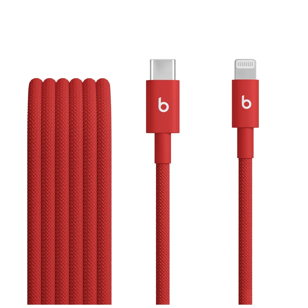Beats - Lightning cable - USB-C male to Lightning male - 1.5 m - rapid red - braided, Fast Charging, reinforced design