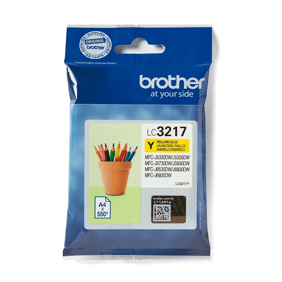 Brother LC3217Y - Yellow - original - ink cartridge - for Brother MFC-J5335DW, MFC-J5730DW, MFC-J5930DW, MFC-J6935DW