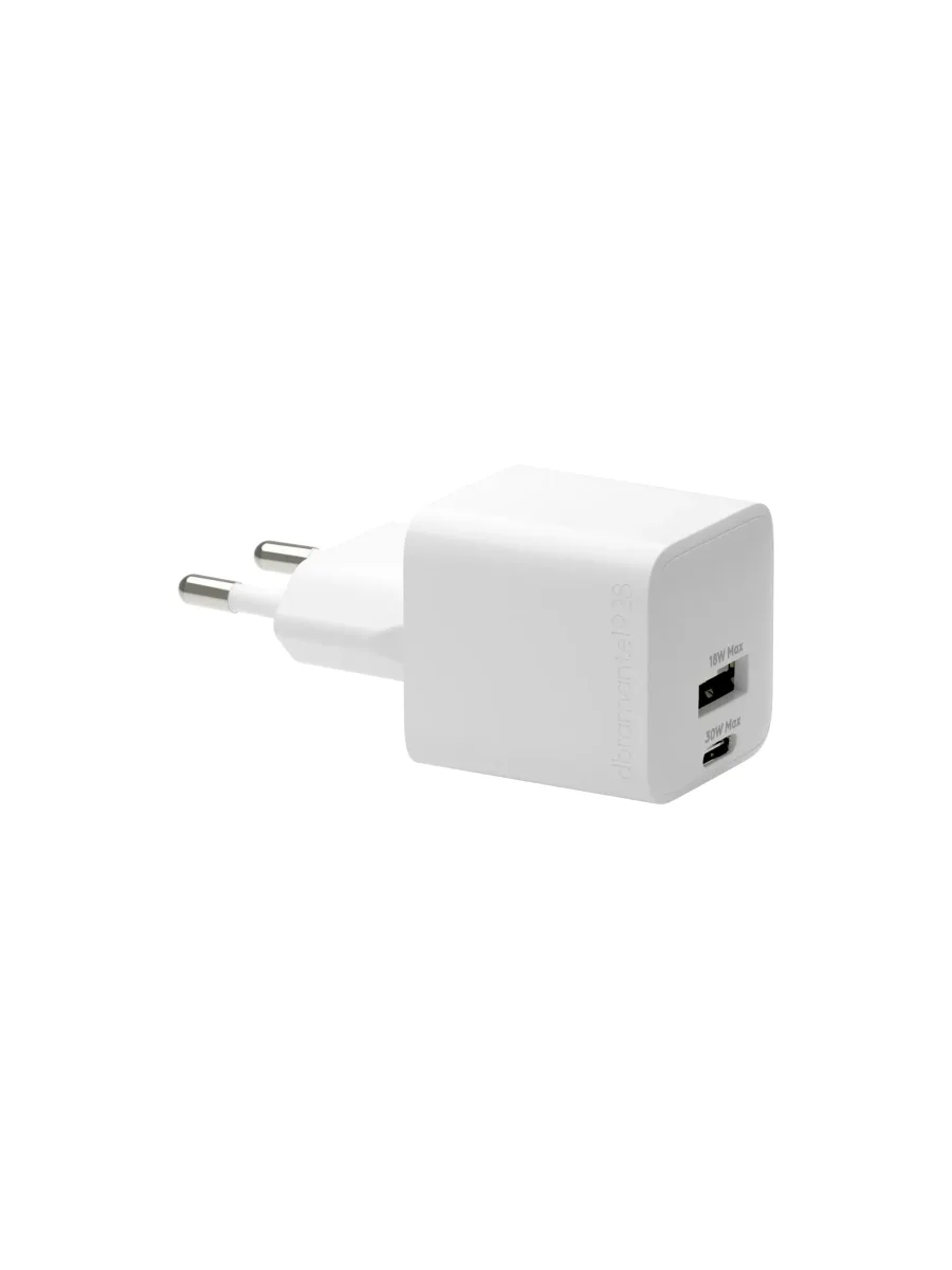 dbramante1928 re-charge - Power adapter - 30 watt - PD - 2 output connectors (USB, USB-C) - white - Europe