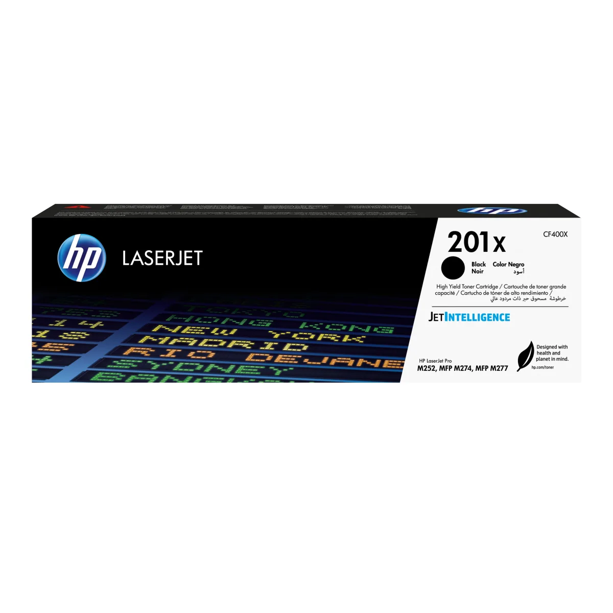 HP 201X - CF400X - 1 x Black - Toner cartridge - High Yield - For Color LaserJet M277dn, M277dw, Color LaserJet Pro M252dn, M252dw, M252n, M277dw, M277n