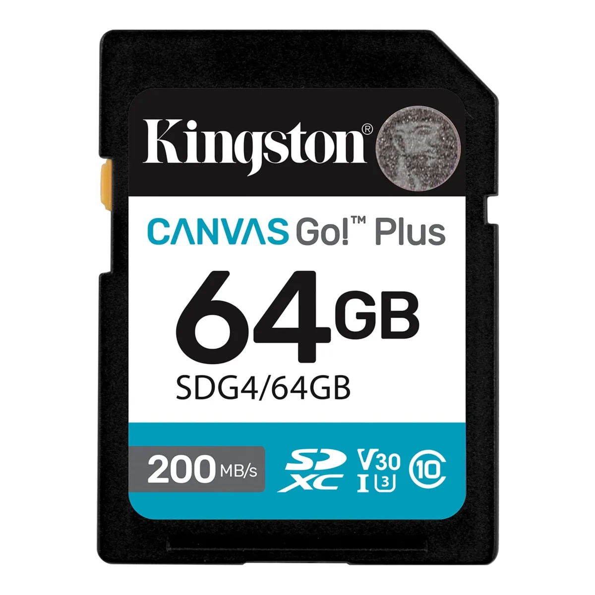 Kingston Canvas Go! Plus - Flash memory card - 64 GB - Video Class V30 / UHS-I U3 / Class10 - SDXC UHS-I