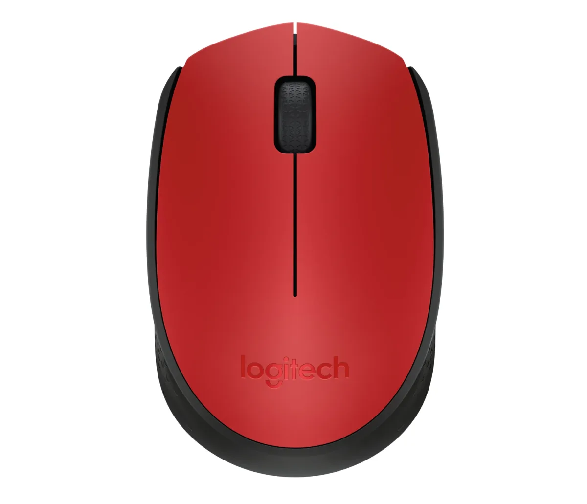 Logitech M171 - Mouse - wireless - 2.4 GHz - USB wireless receiver - black, red