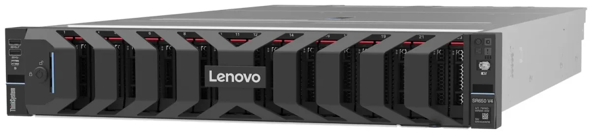 Lenovo ThinkSystem SR650 V4 7DGD - Server - rack-mountable 2U - 2-way - 1 x Xeon 6505P / up to 4.1 GHz - RAM 32 GB - no HDD - no OS - monitor: none