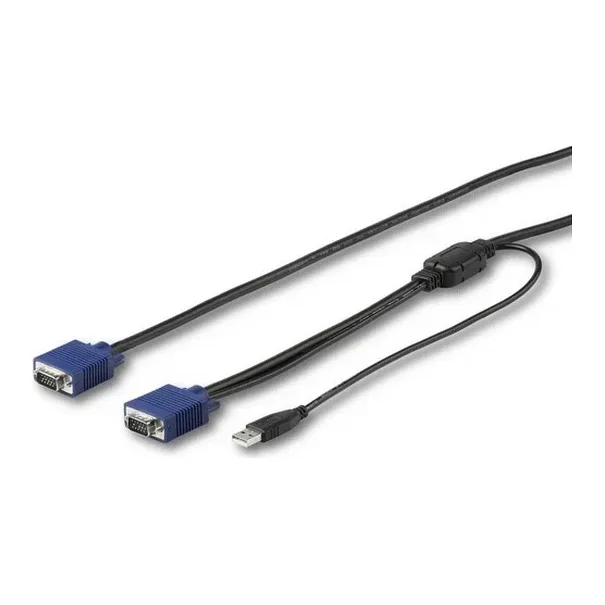 StarTech 10 ft. (3 m) USB KVM Cable for StarTech.com Rackmount Consoles - VGA and USB KVM Console Cable (RKCONSUV10) - Video / USB cable - mini-VGA (M) to USB, HD-15 (VGA) (M) - 3 m - for P/N: RKCONS1701, RKCONS1708K, RKCONS1716K, RKCONS17HD, RKCONS1908K, RKCONS1916K