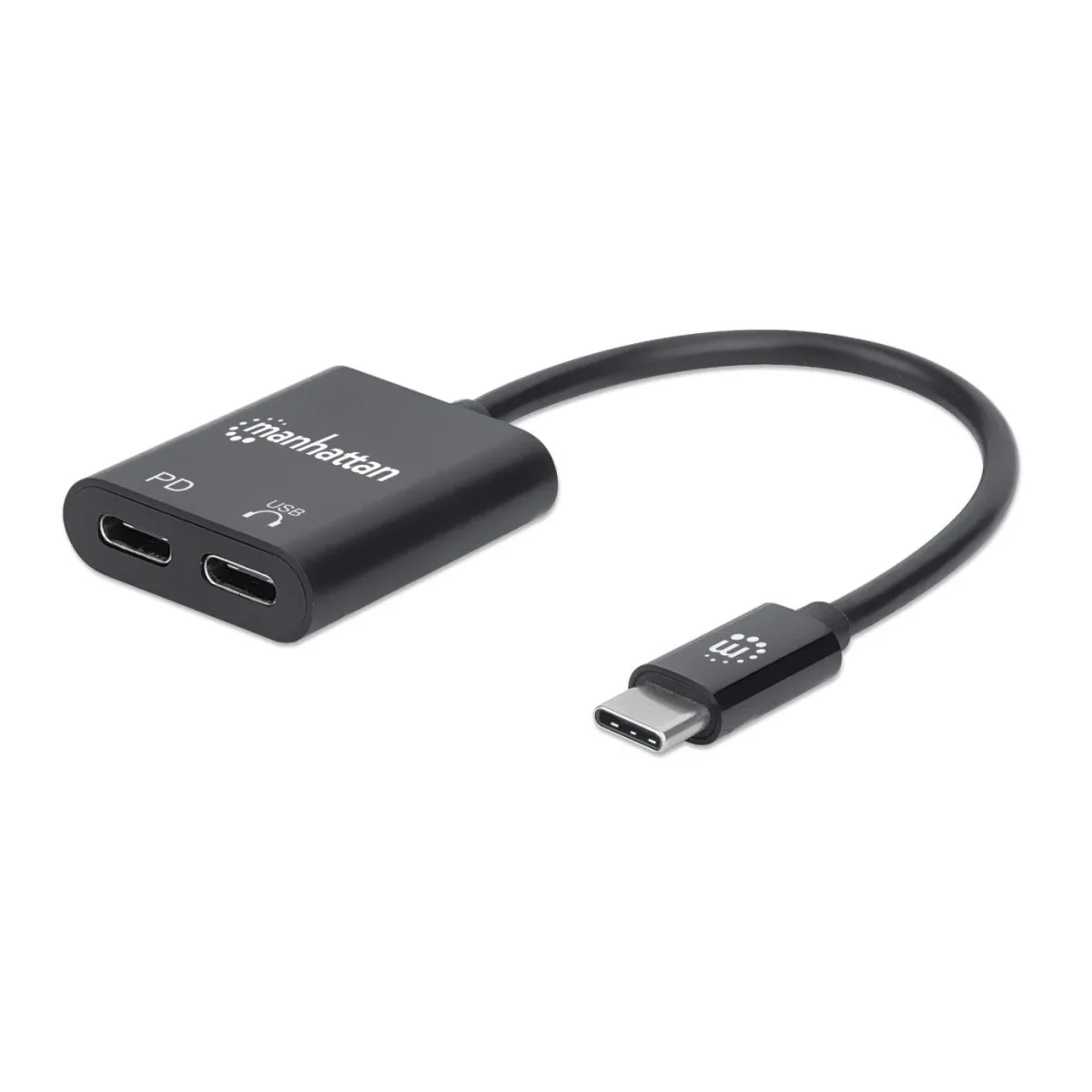 Manhattan 153348 USB-C to USB-C/USB-C Audio M/F- -480MBPS (USB 2.0) Cable 11CM