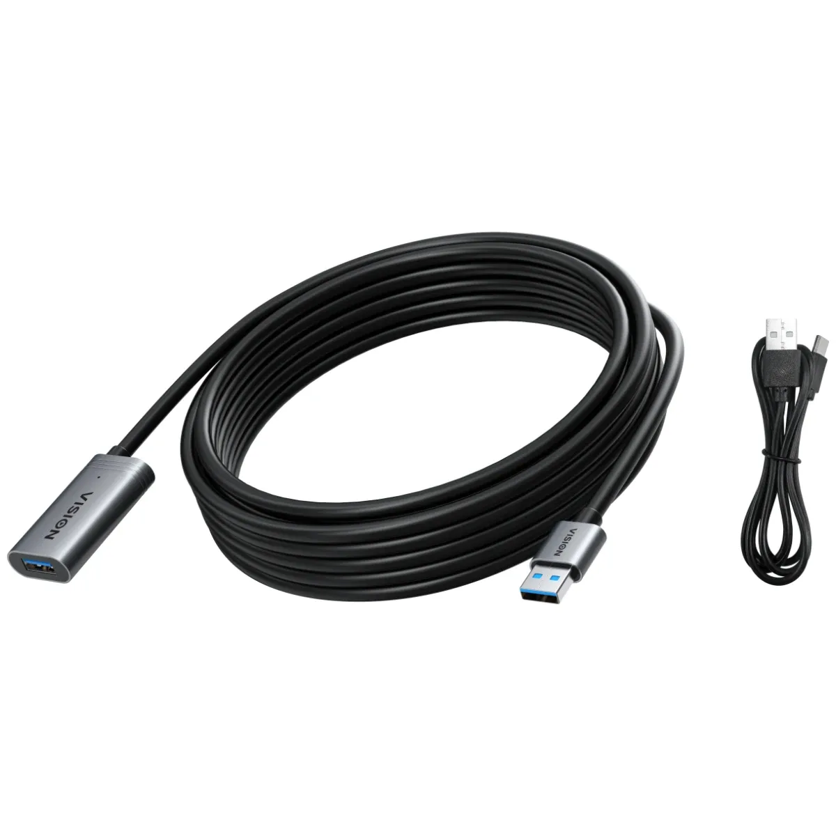 5 m USB 3.0 active extension cable - nickel plated connectors - bandwidth 3 Gbps - includes USB cable if additional boost power required - over 65 percent coverage braided shield - USB A (f) to USB A (m) - outer diameter 6.0 mm - 26 AWG - black