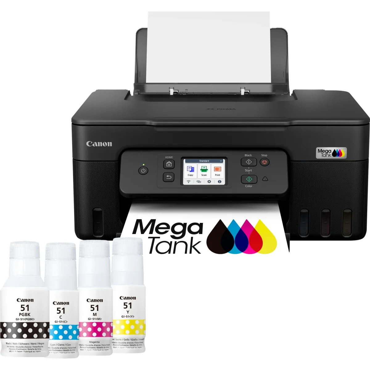 Canon PIXMA G3590 MegaTank - Multifunction printer - colour - ink-jet - refillable - Legal (216 x 356 mm)/A4 (210 x 297 mm) (original) - A4/Legal (media) - up to 11 ipm (printing) - 100 sheets - USB 2.0, Wi-Fi(ac)