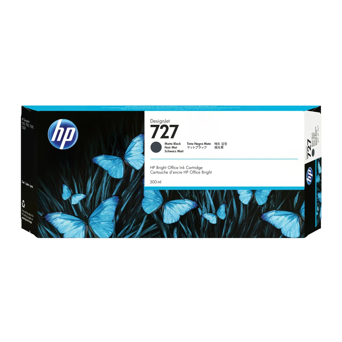 INK CARTRIDGE HP 727 300ML MATTE BLACK ONLY