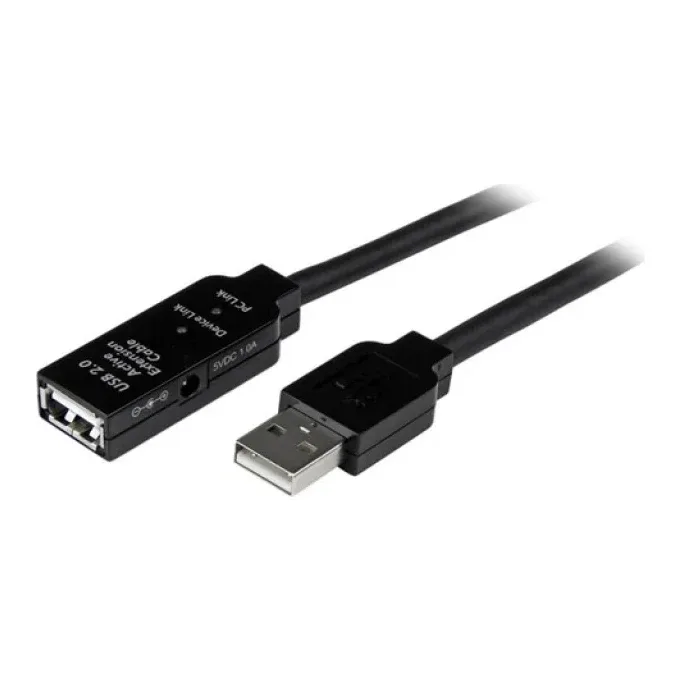 StarTech 10m USB 2.0 Active Extension Cable M/F - 10 meter USB 2.0 Repeater / Extender Cable USB A (M) to USB A (F) 10 m Black - 3 ft (USB2AAEXT10M) - USB extension cable - USB (F) to USB (M) - USB 2.0 - 10 m - active - black - for P/N: LTUB1MBK, SVA5H2NEUA, UUSBOTG