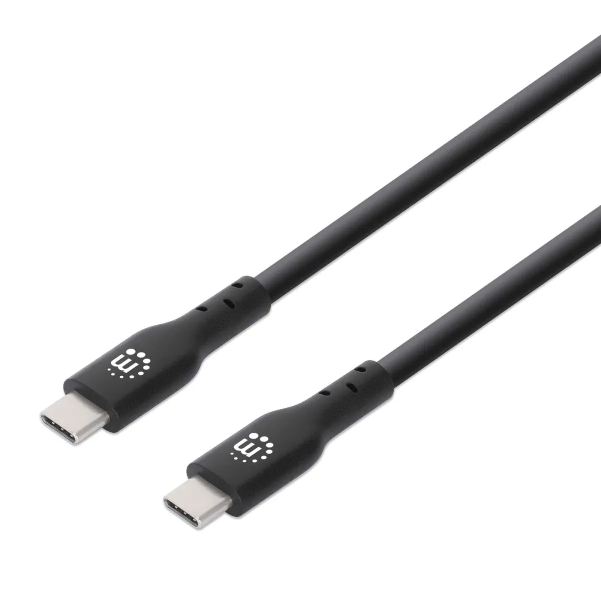 Manhattan 355247 USB-C Cable 2M Male/Male- 480MBPS (USB 2.0) 5A Black Bag