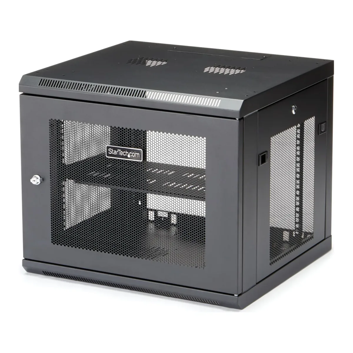 Startech "9U Wall Mount Server Rack Cabinet - 4-Post Adjustable Depth (2"" to 19"") Network Equipment Enclosure with Cable Management (RK920WALM)" - Rack enclosure cabinet - wall mountable - black - 9U