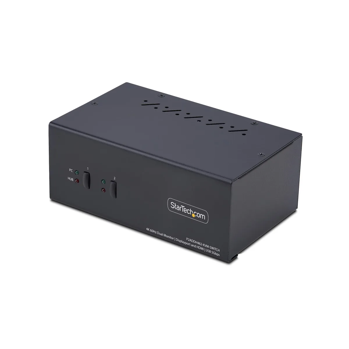 Startech 2-Port Dual-Monitor DisplayPort en HDMI KVM Switch, 4K 60Hz - KVM / audio / USB switch - 2 x KVM / audio / USB - 1 local user - desktop - TAA Compliant