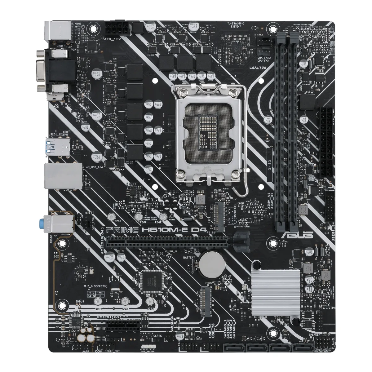 ASUS PRIME H610M-E-CSM - Motherboard - micro ATX - LGA1700 Socket - H610 Chipset - USB 3.2 Gen 1 - Gigabit LAN - onboard graphics (CPU required) - HD Audio (8-channel)
