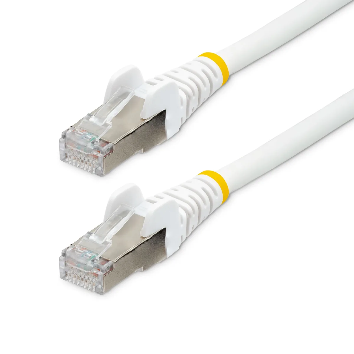 Startech 50cm CAT6a Ethernet Cable - White - Low Smoke Zero Halogen (LSZH) - 10GbE 500MHz 100W PoE++ Snagless RJ-45 w/Strain Reliefs S/FTP Network Patch Cord - Patch cable - RJ-45 (M) to RJ-45 (M) - 50 cm - S/FTP - CAT 6a - IEEE 802.3bt - halogen-free, molded, snagless, stranded - white