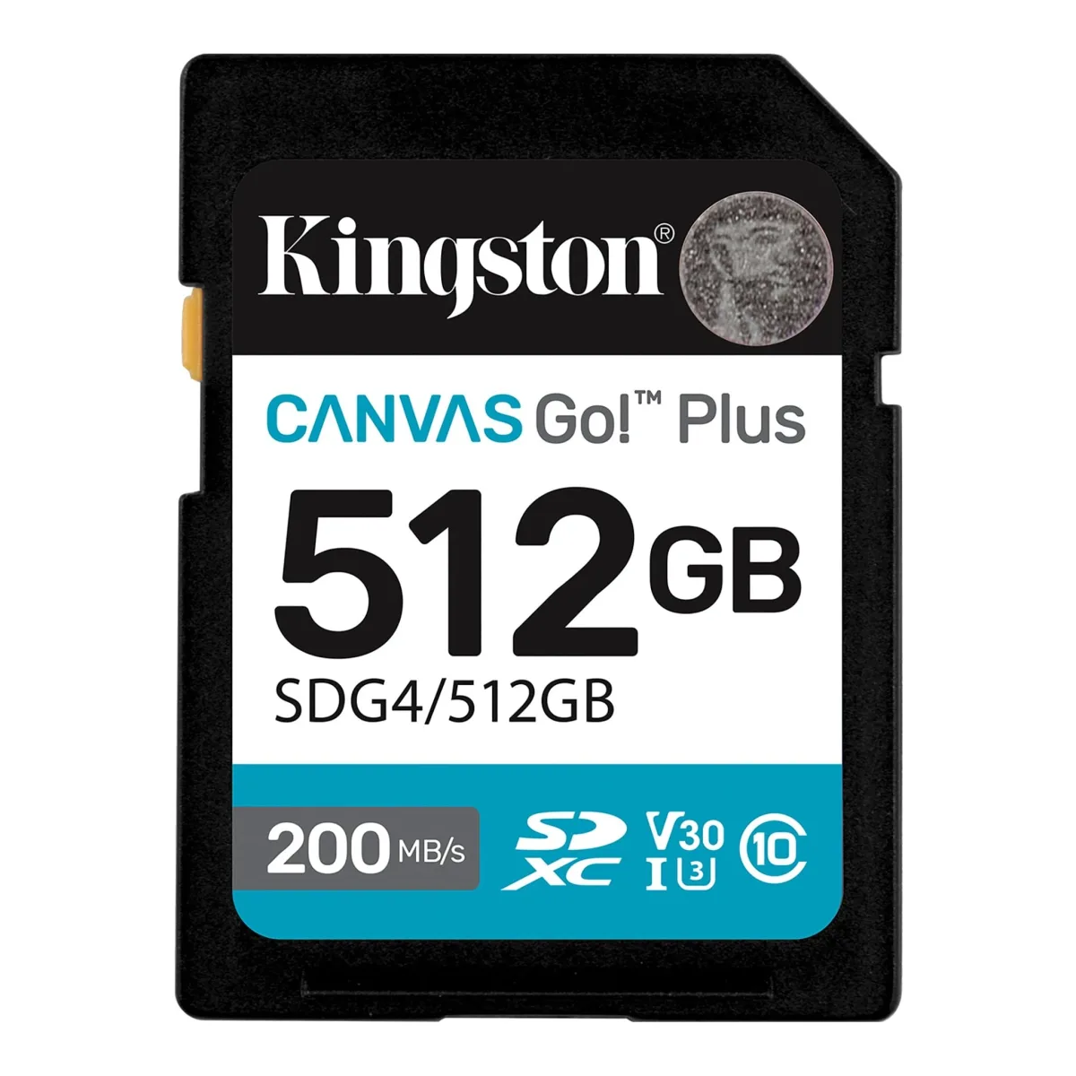 Kingston Canvas Go! Plus - Flash memory card - 512 GB - Video Class V30 / UHS-I U3 / Class10 - SDXC UHS-I