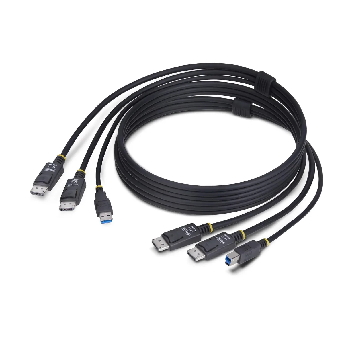 StarTech 6ft (1.8m) Dual-DisplayPort and USB 5Gbps KVM Cable - Keyboard / video / mouse (KVM) cable - USB Type A, DisplayPort (M) to USB Type B, DisplayPort (M) - 1.83 m - 4K60Hz support, HDR10 support - black