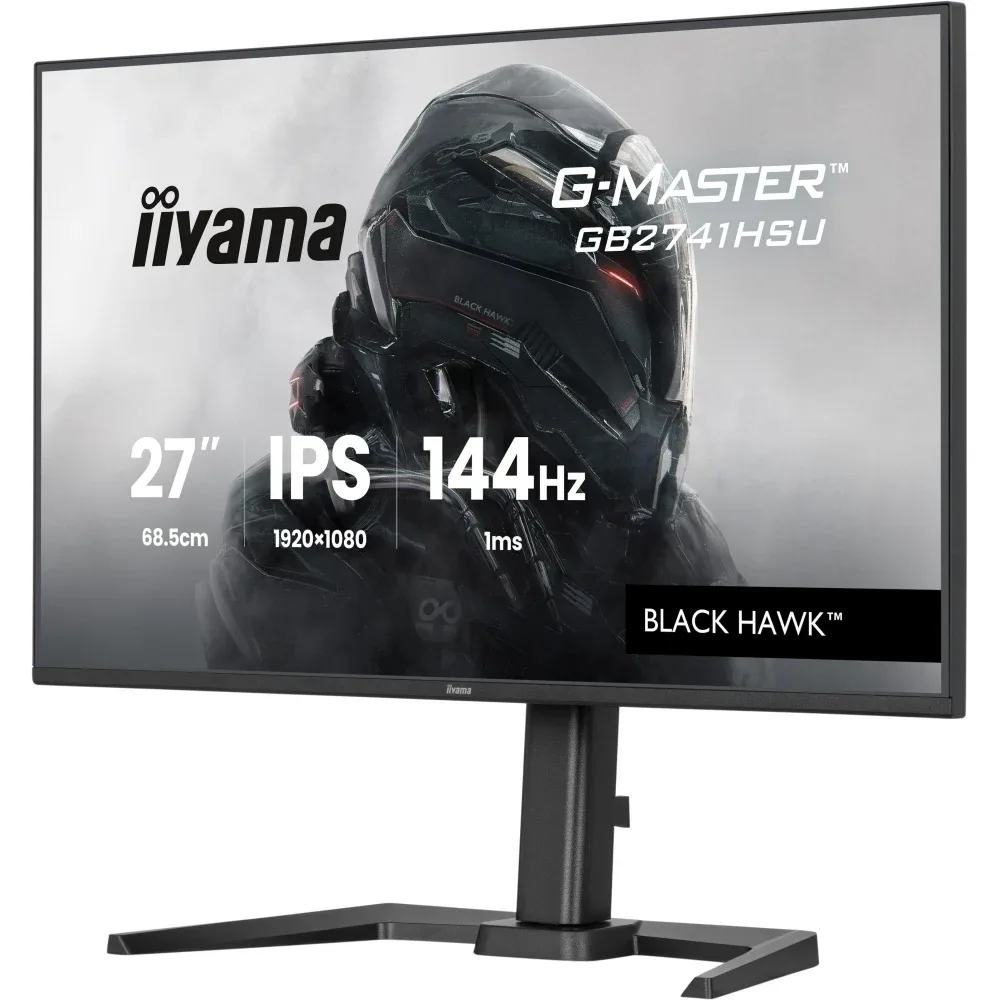 iiyama G-Master Black Hawk gaming monitor GB2741HSU-B1 27" Black, Height Adjustable, IPS, Ultra Slim Bezel, Full HD, 144Hz, 1ms, FreeSync, HDMI, Display Port, USB Hub