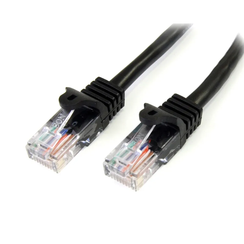 Startech 0.5m Black Cat5e / Cat 5 Snagless Ethernet Patch Cable 0.5 m - Patch cable - RJ-45 (M) to RJ-45 (M) - 50 cm - UTP - CAT 5e - snagless, stranded - black