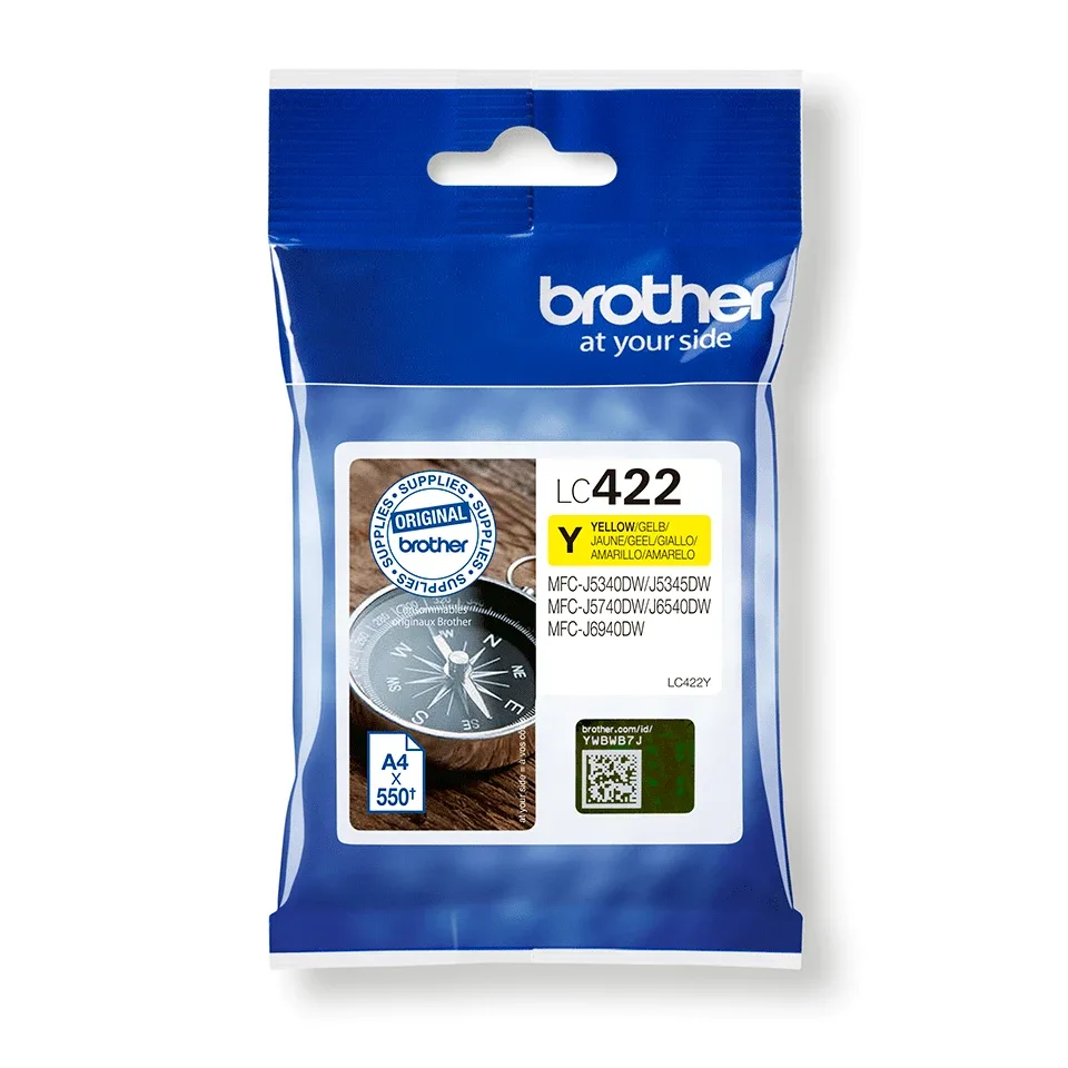 Brother LC422Y - Yellow - original - ink cartridge - for Brother MFC-J5340DW, MFC-J5340DWE, MFC-J5345DW, MFC-J5740DW, MFC-J6540DW, MFC-J6940DW