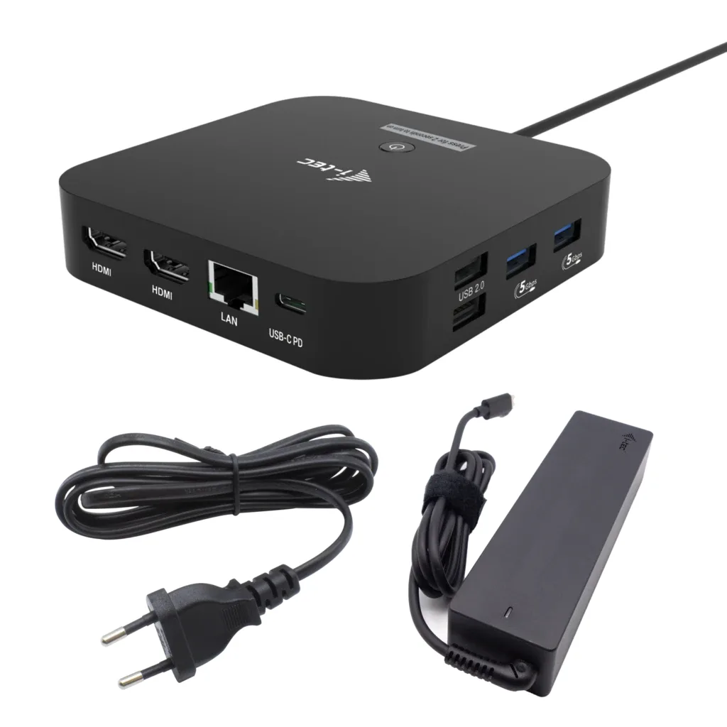 I-TEC USB-C 2X HDMI DOCK 100W PD 100W + I-TEC CHARGER 100W