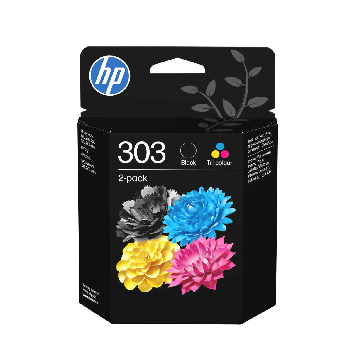 HP 303 - 2-pack - pigmented black, colour (cyan, magenta, yellow) - original - ink cartridge