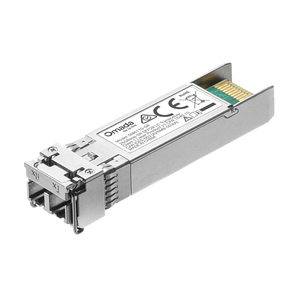 TP-Link Omada SM6110-SR V1 - SFP28 transceiver module - 25GbE, 10GbE - 25GBase-SR, 10GBase-SR - LC/UPC multi-mode - up to 300 m - 850 nm