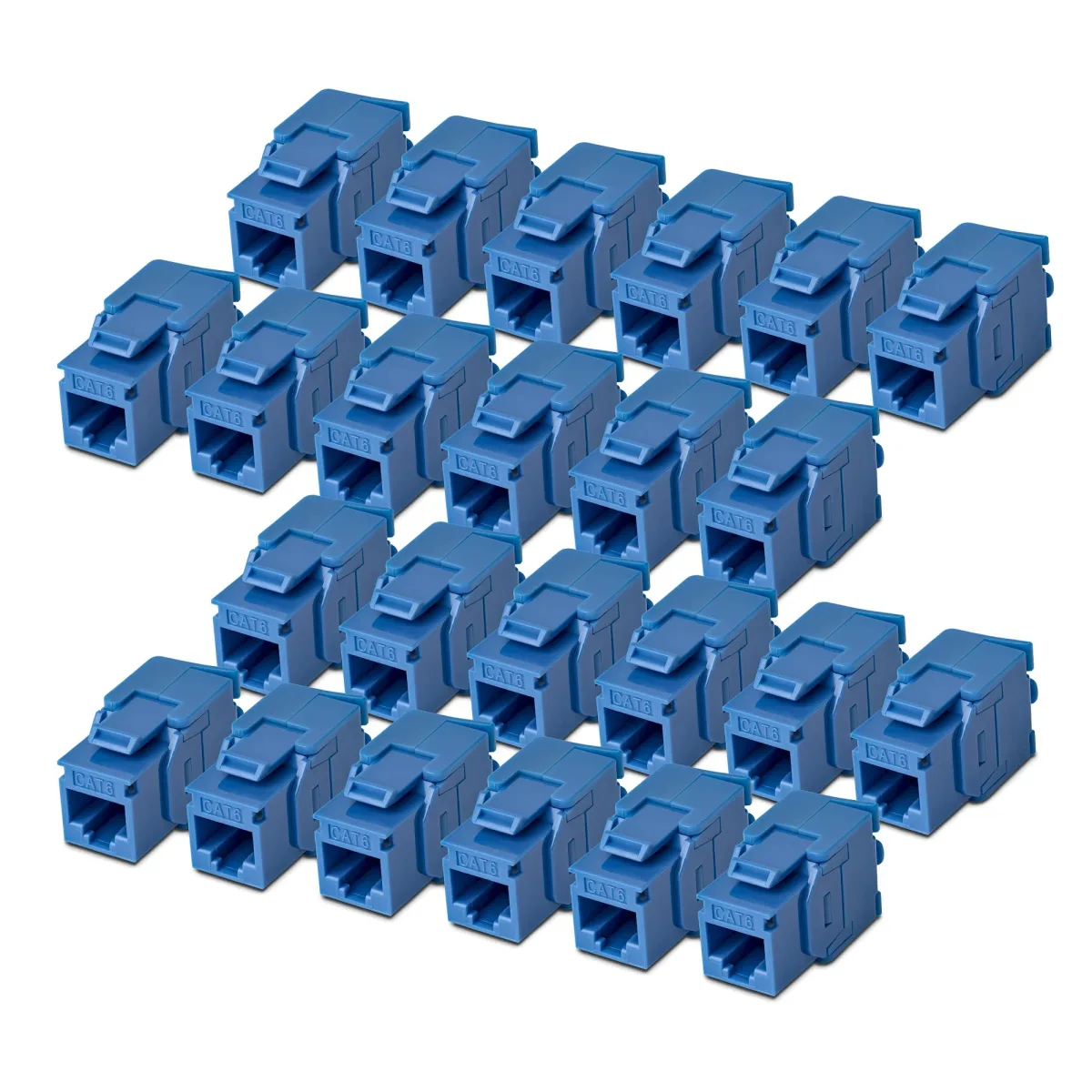 Startech - Keystone jack - 180°, tool-free - CAT 6 - UTP - RJ-45 - blue - TAA Compliant (pack of 24)