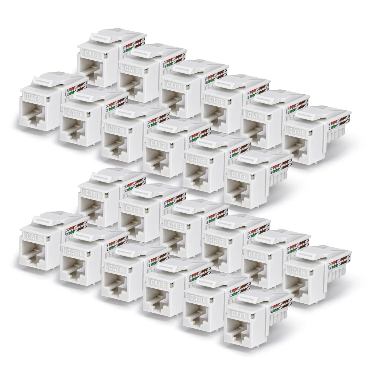 Startech - Keystone jack - 90°, 110 punch down - CAT 6 - UTP - RJ-45 - white - TAA Compliant (pack of 24)