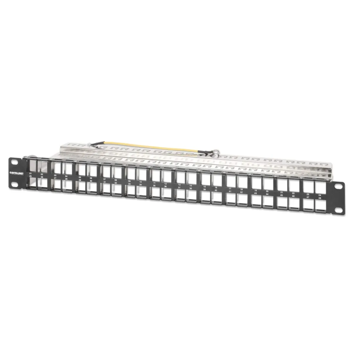 Intellinet 721028 Blank Patch Panel 48-PORT- 1U Black
