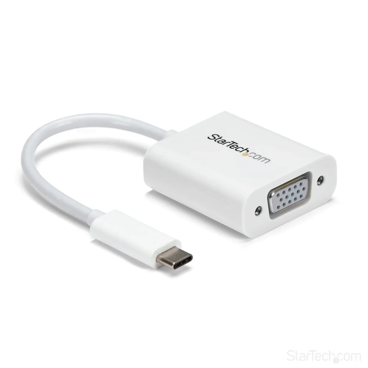 StarTech USB-C to VGA Adapter - White - 1080p - Video Converter For Your MacBook Pro / Projector / VGA Display (CDP2VGAW)