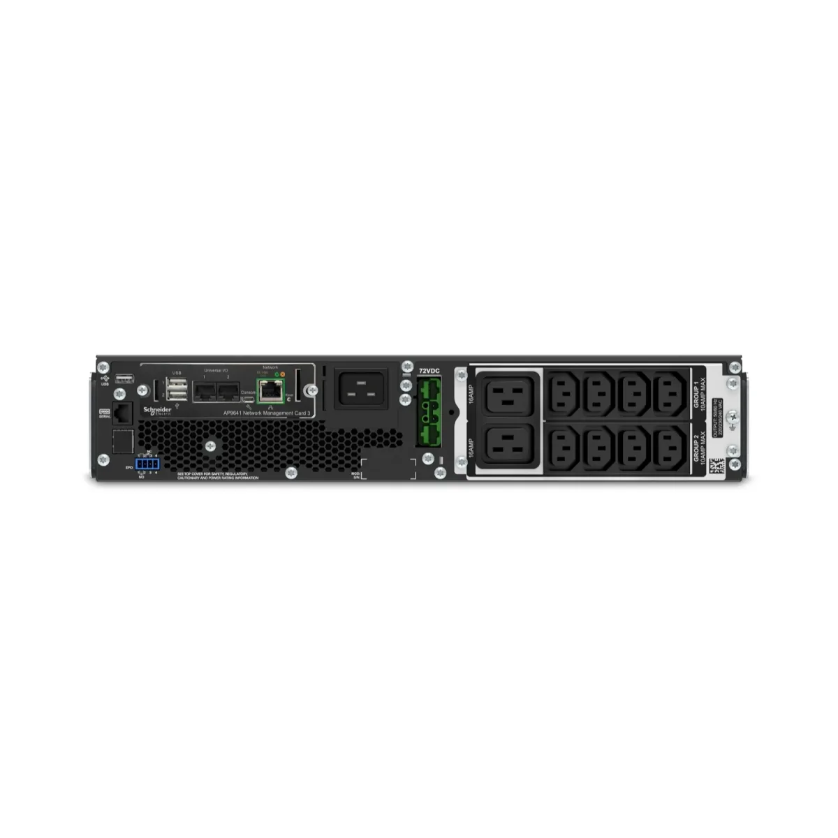 APC Smart-UPS SRT 2200VA RM - UPS (rack-mountable / external) - AC 220/230/240 V - 1980 watt - 2200 VA - Lead Acid - RS-232, USB - output connectors: 10 - 2U - black - with APC UPS Network Management Card