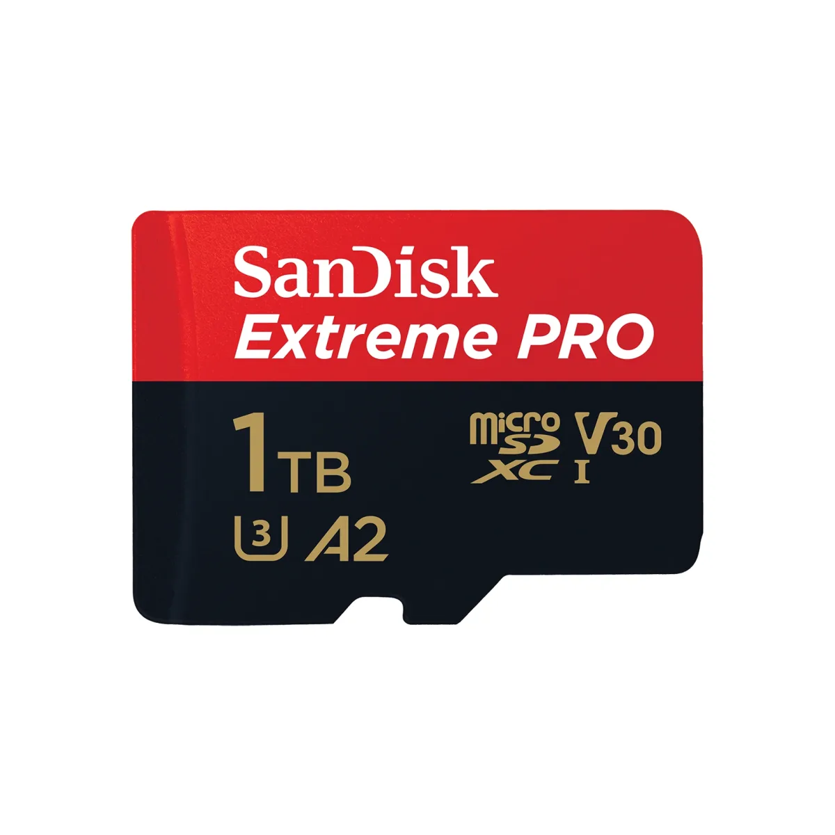 SanDisk Extreme PRO - Flash memory card (microSDXC to SD adapter included) - 1 TB - A2 / Video Class V30 / UHS-I U3 / Class10 - microSDXC UHS-I