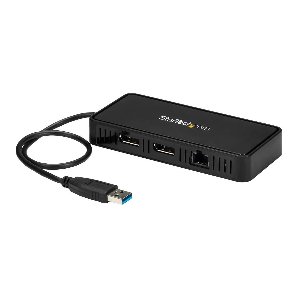 Startech USB 3.0 Mini Dock, Dual Monitor USB-A Docking Station w/ DisplayPort 4K 60Hz Video & Gigabit Ethernet, 1ft (30cm) Cable, Portable USB 3.1 Gen 1 Type-A Laptop Adapter, 4K Dock - DisplayLink Mini Dock (USBA2DPGB) - Docking station - USB - 2 x DP - 1GbE