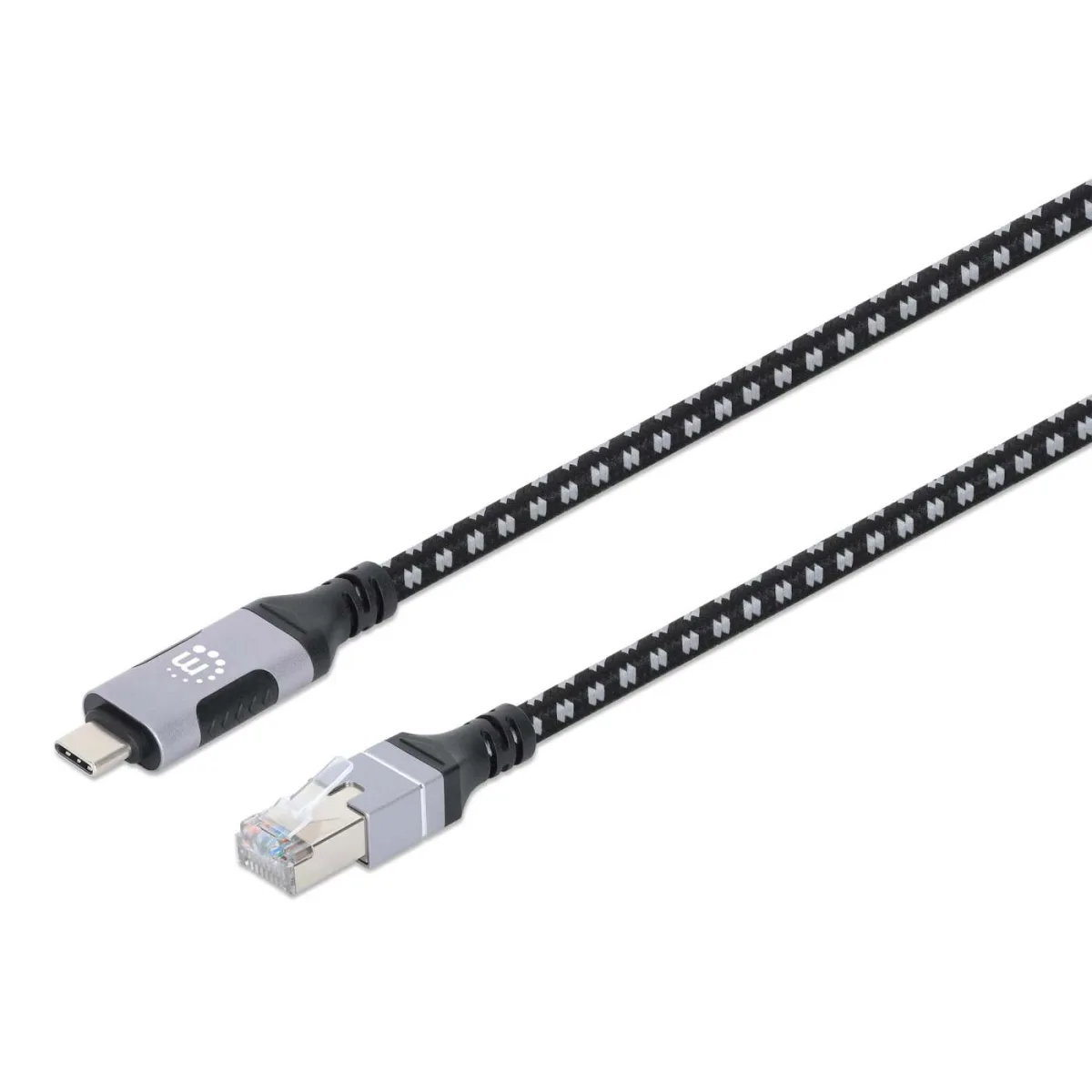 Manhattan 394826 USB-C Gigabit Network Cable 2M-RJ45 10/100/1000 Mbps