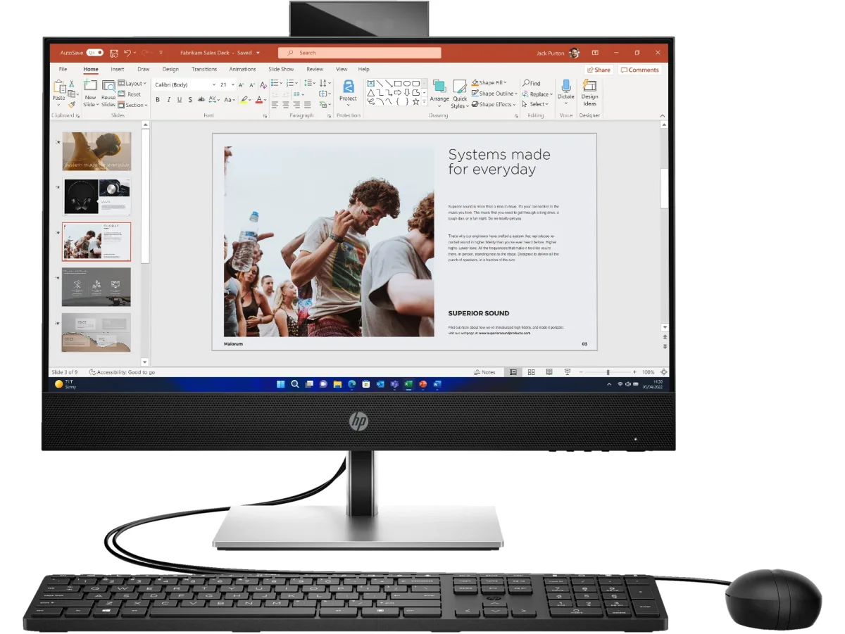 HP ProOne 440 G9 - All-in-one - 13500T up to - RAM 8 GB - SSD 256 GB - NVMe - Gigabit Ethernet - Win 11 Pro - monitor: LED 1920 x 1080 (Full HD)