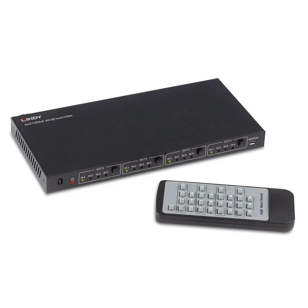 Lindy 38152 4X4 HDMI 1.4 10.2G Matrix Switch