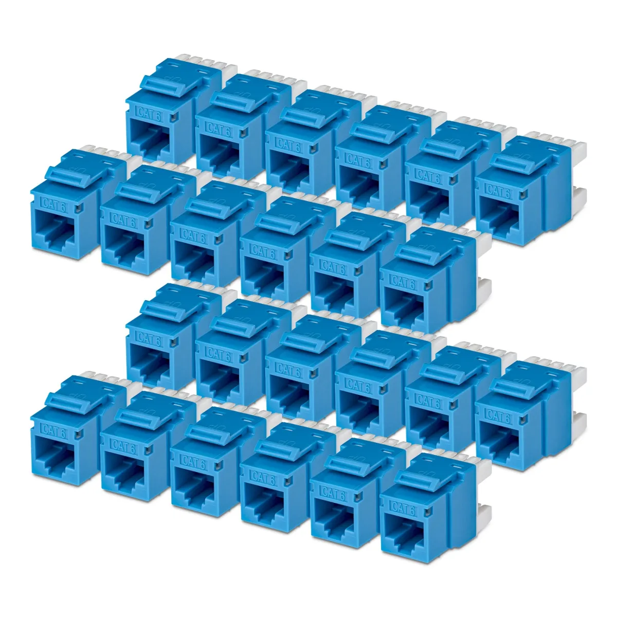 Startech - Keystone jack - 180°, 110 punch down - CAT 6 - UTP - RJ-45 - blue - TAA Compliant (pack of 24)