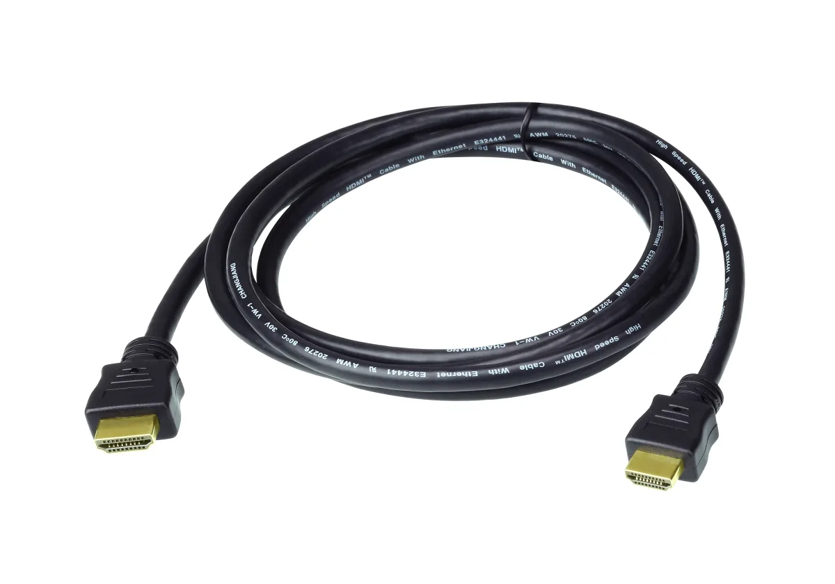 ATEN 2L-7D01H - HDMI cable with Ethernet - HDMI male to HDMI male - 1 m - shielded - black - 4K support - for ATEN VM5404HA, VM5808HA, VanCryst VM0808HA, VM5404H, VM6404HB, VM6809H, VS0801H