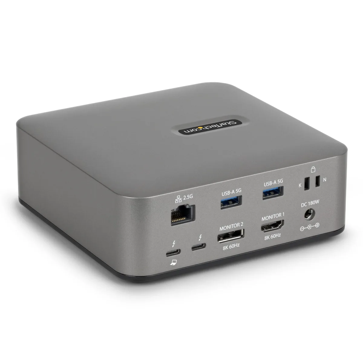 Startech - Docking station - for tablet, laptop - USB-C / USB4 / Thunderbolt 3 / Thunderbolt 4 / Thunderbolt 5 / USB-A - HDMI, DP - 1GbE - 180 Watt - TAA Compliant - United Kingdom, Europe