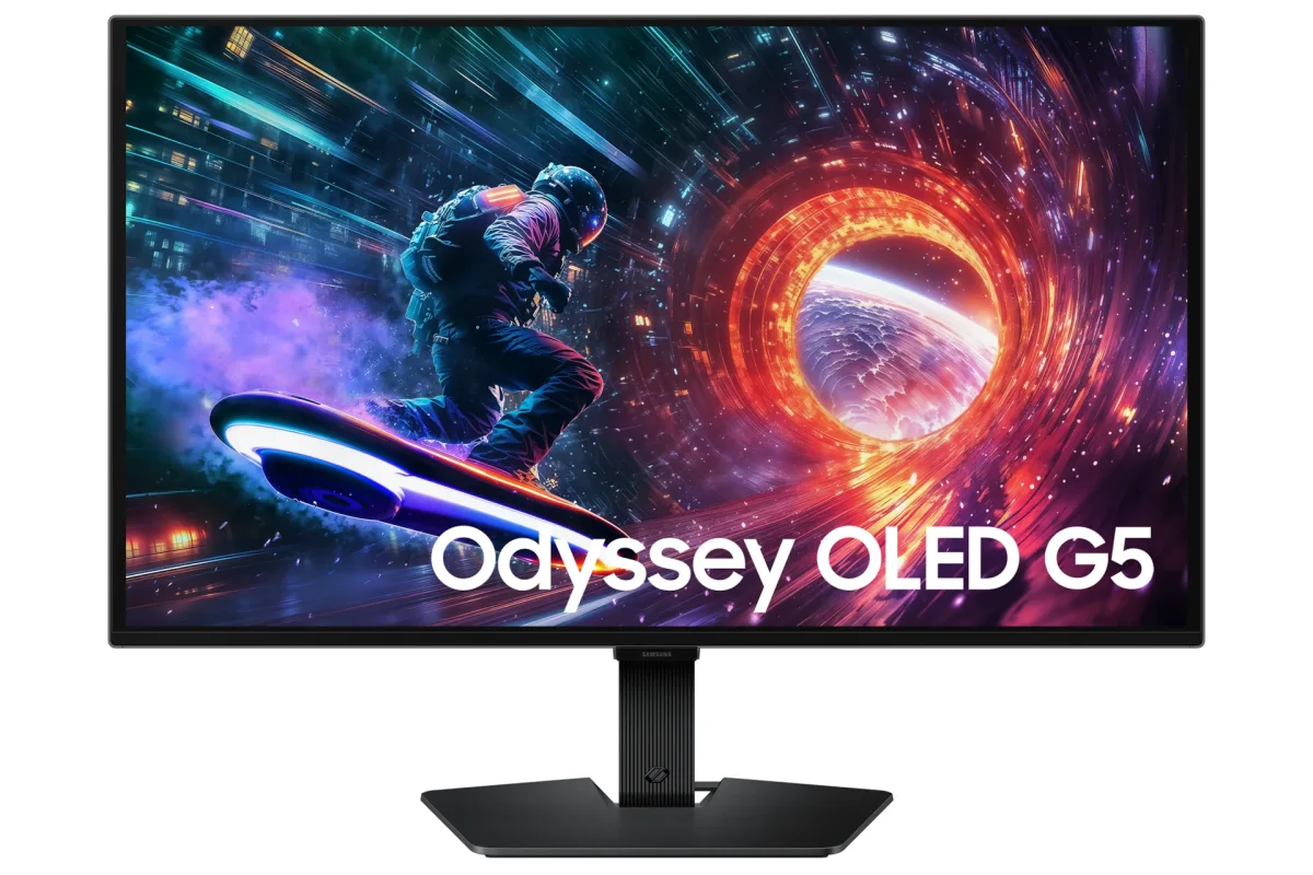 Samsung Odyssey OLED G5 S27FG502SU - G50SF Series - OLED monitor - gaming - 27" - 2560 x 1440 QHD @ 180 Hz - 200 cd/m² - 1000000:1 - HDR10 - 0.03 ms - HDMI, DisplayPort - black