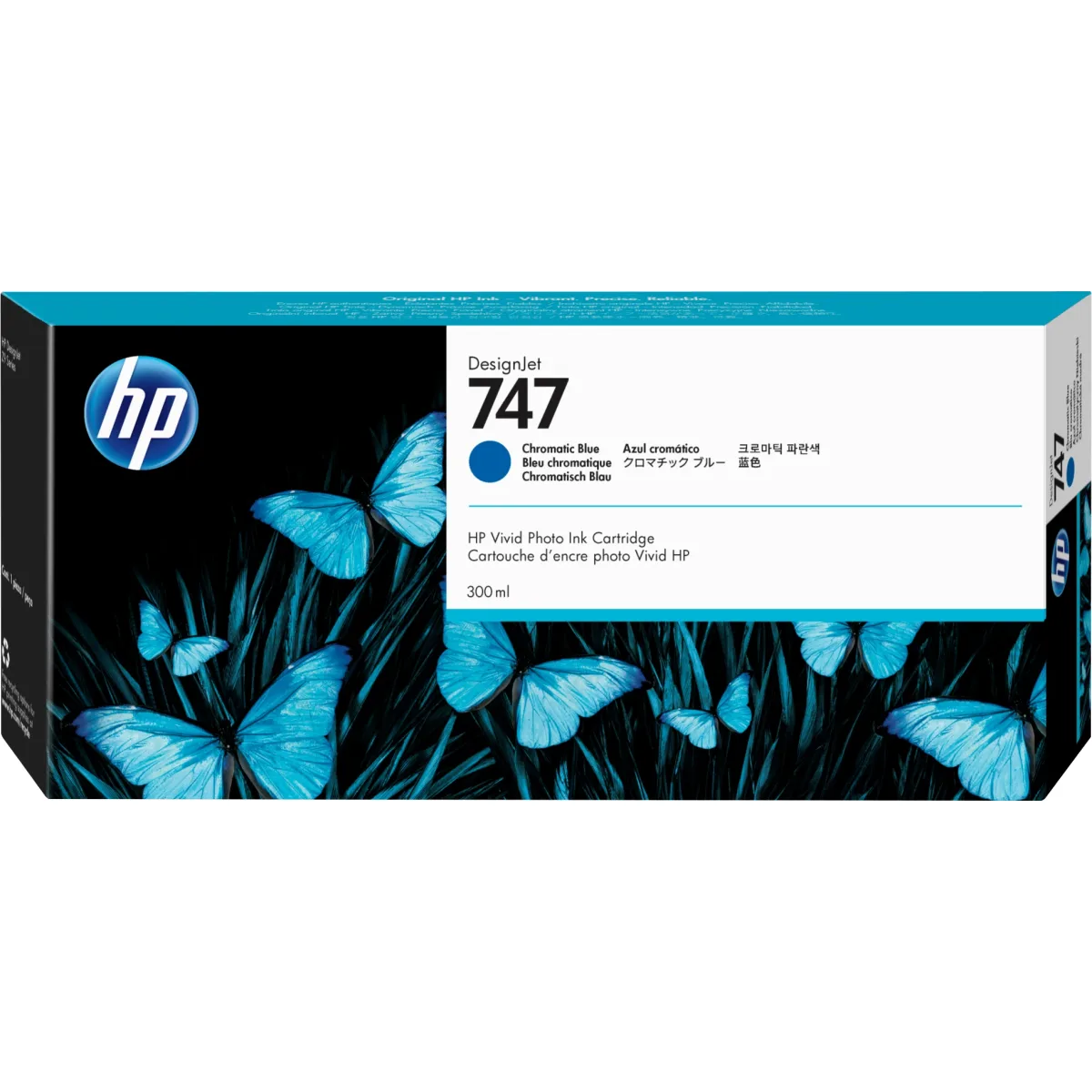 HP 747 300-ML CHROMATIC BLUE INK CARTRIDGE