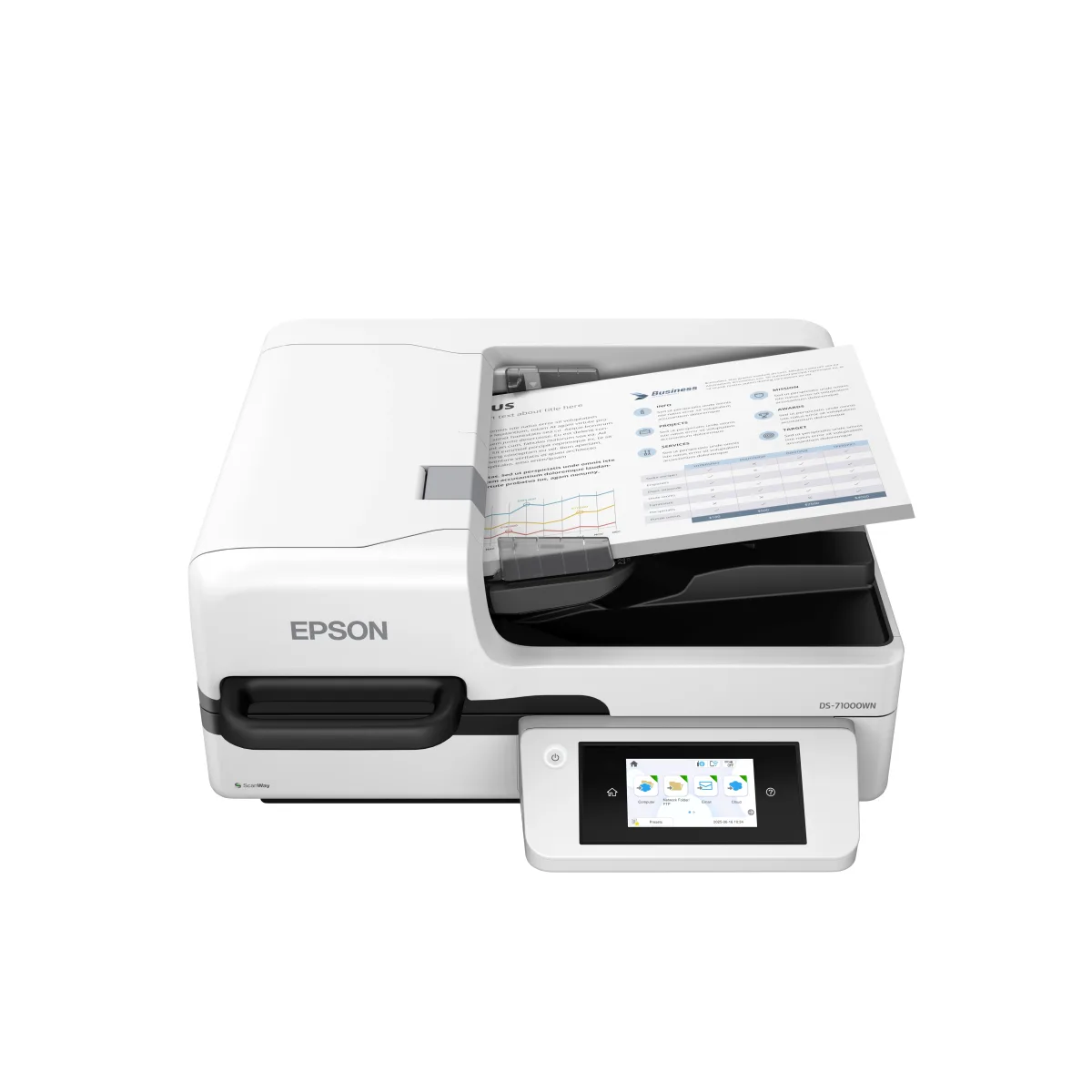 Epson WorkForce DS-71000WN - Document scanner - Contact Image Sensor (CIS) - Duplex - A3 - 600 dpi x 600 dpi - up to 70 ppm (mono) / up to 70 ppm (colour) - ADF (150 sheets) - up to 11200 scans per day - USB 3.2 Gen 1x1, Gigabit LAN, USB, Wi-Fi(ac)