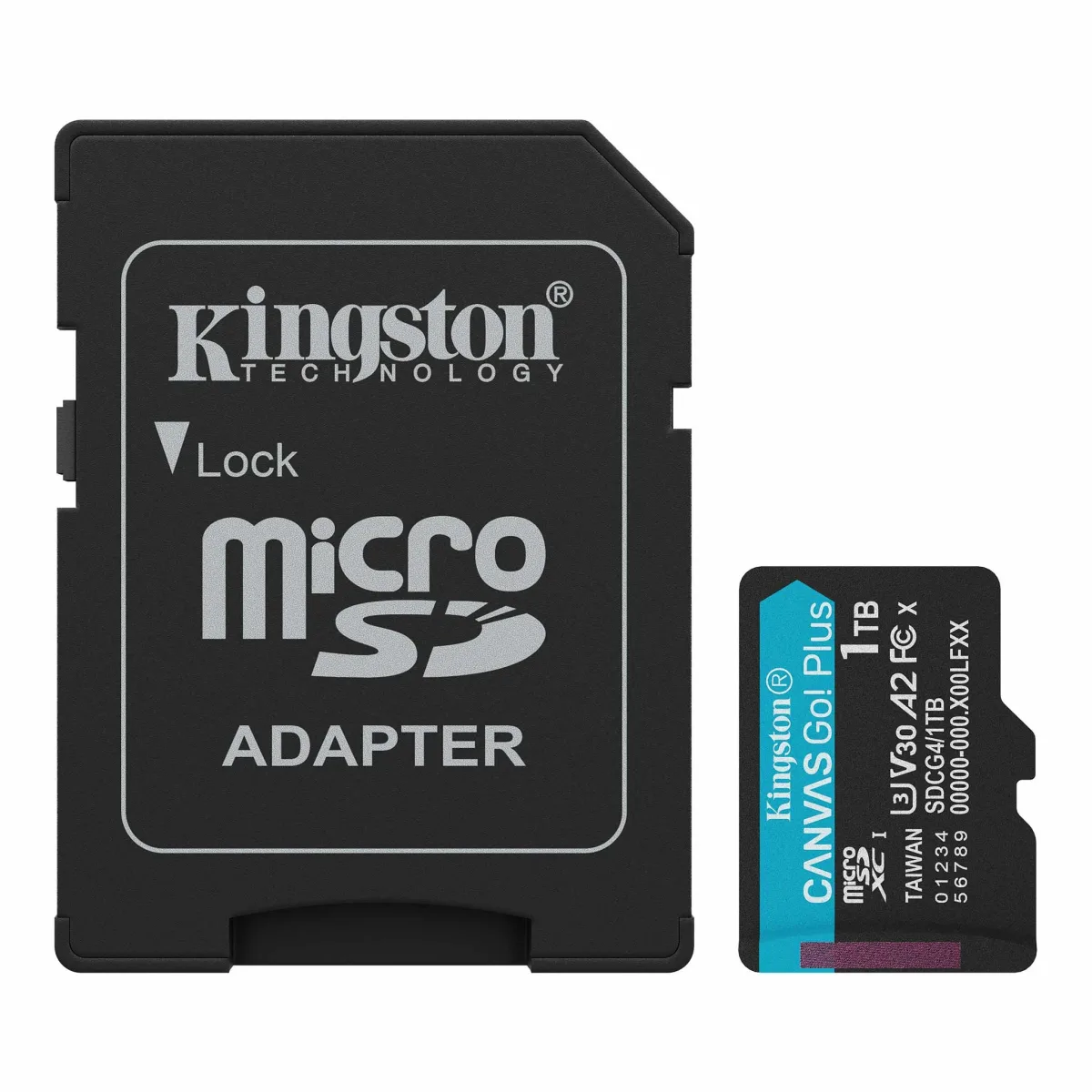 Kingston Canvas Go! Plus - Flash memory card (microSDXC to SD adapter included) - 1 TB - A2 / Video Class V30 / UHS-I U3 / Class10 - microSDXC UHS-I